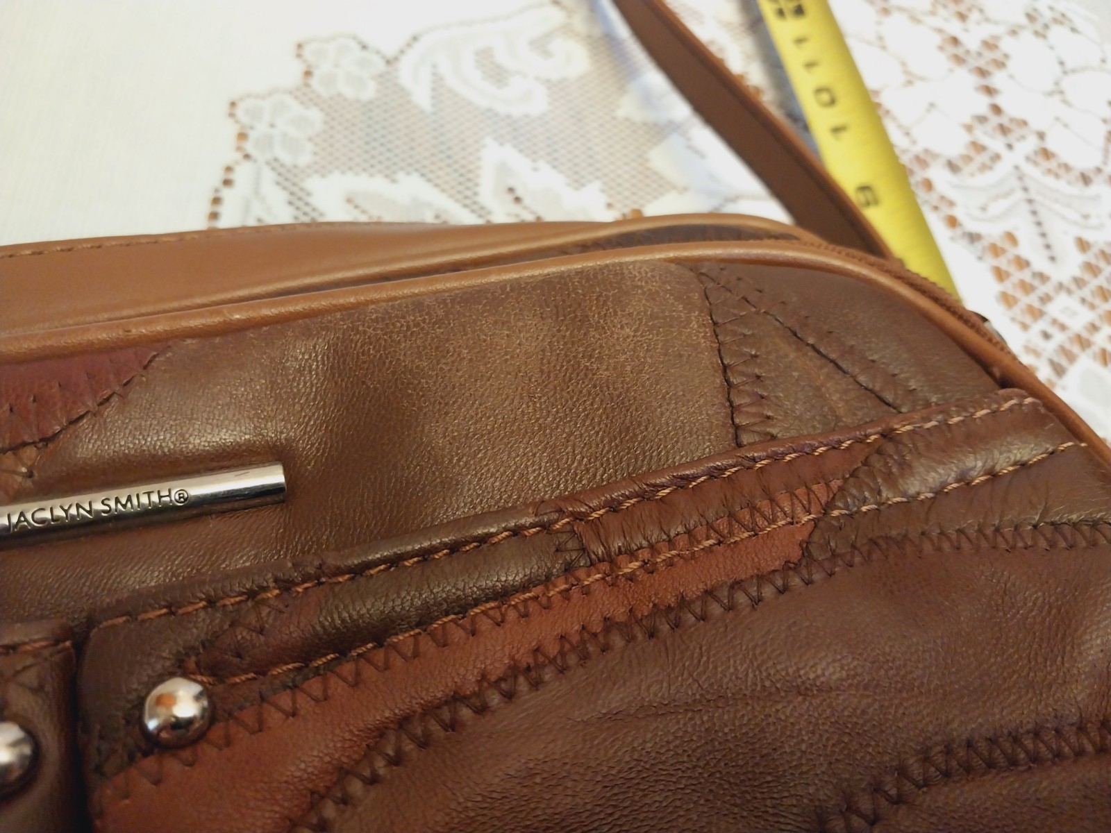 Vintage Leather Patchwork Jaclyn Smith Handbag - image 7