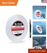 2mm Wide White Double Sided Adhesive Tape - 50m for Electronics Repair