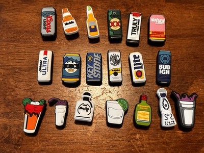 19 Beer Croc Charms Coors Modelo Bud Light White Claw Miller Lot Drinking
