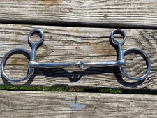 Lightly used 7" draft horse jointed mouth stainless English Baucher snaffle bit