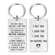 MOQIYXL Christmas Gifts for Men, I Love You Keychain for Husband Boyfriend,