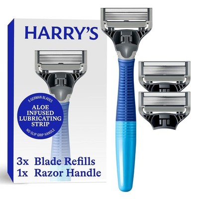 Harry's Original Shaving Kit for Men - Razor Handle and 3 Razor Blade Refill