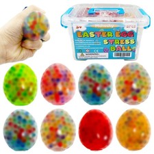 8 Pack Squishy Egg Stress Balls, Easter Basket Medium 2" x 2.4" , 8 Eggs