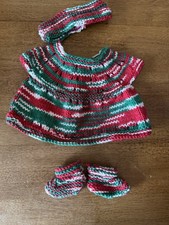 Hand Knit Baby/doll Sweater Set