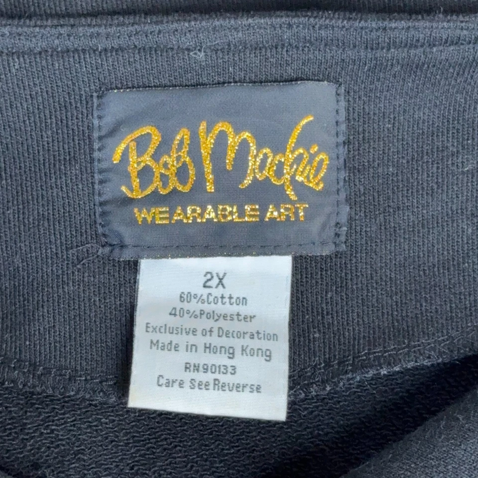 Top túnica boho artística boho Bob Mackie para mujer 2X arte maduro para usar oficina profesional Foto 4 de 4