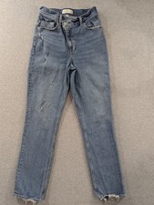 Abercrombie  Fitch 90s Straight Jeans Womens 26 Light Wash High Rise Curve Love