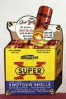 VINTAGE WESTERN SUPER X  SHOTGUN SHELLS 10” PORCELAIN AMMUNITION GUN AMMO SIGN
