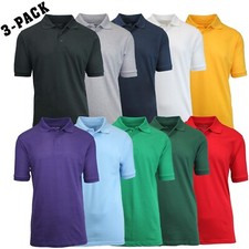 3 Pack - Men's Pique Polo Shirt - Uniform - Lounge- Casual - Free Shipping- NWT