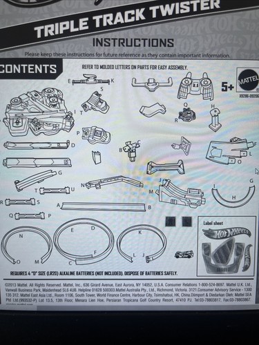 Hot Wheels X9286 Triple Track Twister Part - Track Connector B C - Picture 6 of 6