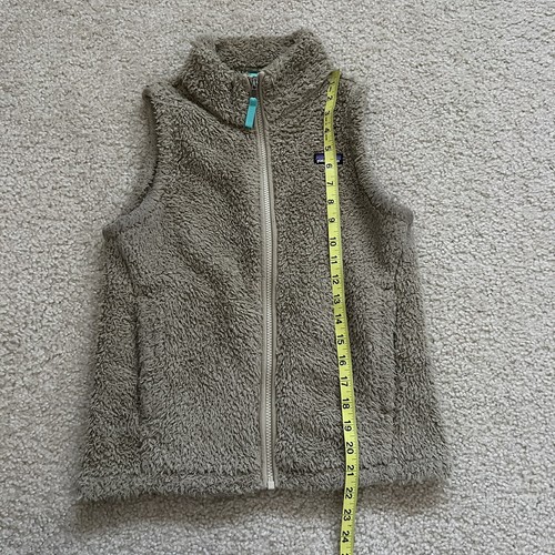 Patagonia Girls Los Gatos Vest Khaki Fleece Sz XL 14 Polyester Sty65490 - Picture 13 of 16