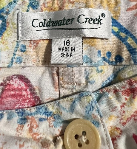 Coldwater Creek kurze Damenhose Größe 16 Blumenmuster Freizeit Taschen Cottagecore - Bild 4 von 19