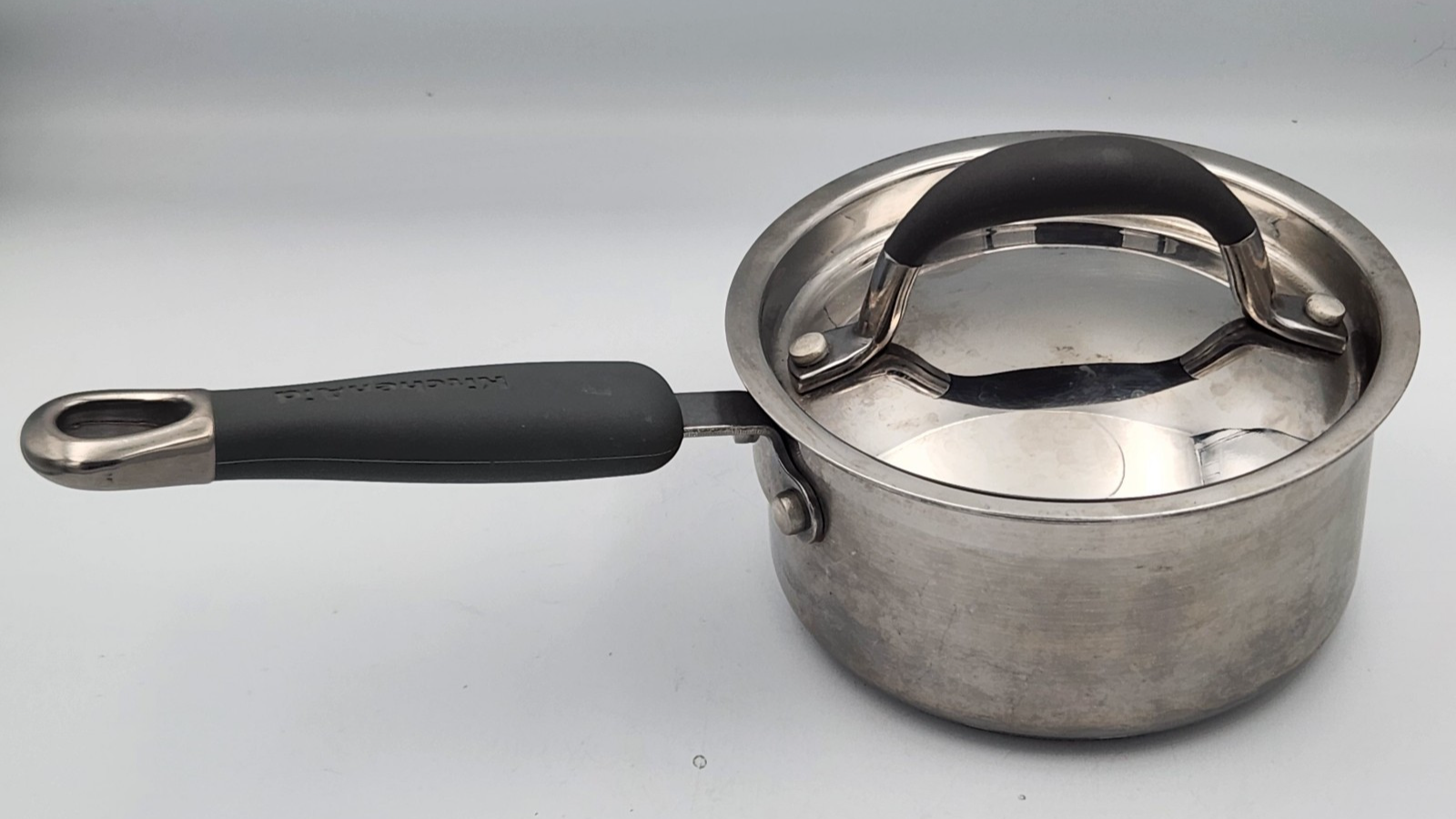 KitchenAid 1 Qt Stainless Steel Saucepan with Metal Lid and Non-Slip Rubber Handles-image