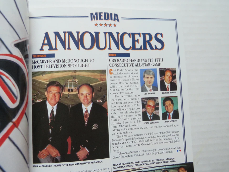 1992 All-Star Game Official MLB Program 140 Pgs From Jack Murohy Std, San Diego - Image 3 of 4