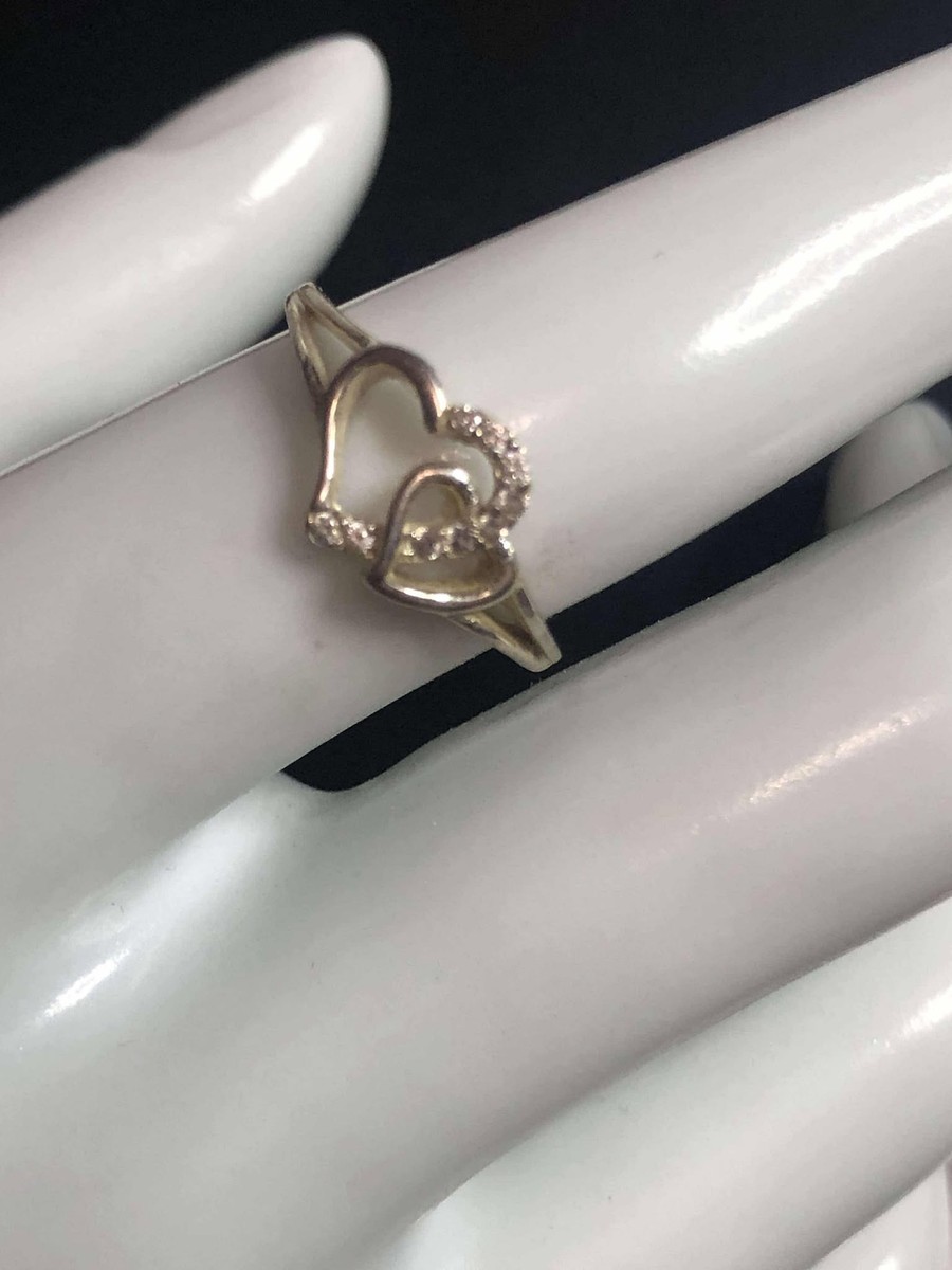 CARDIAminiTIARAシルバーコンパクフィ 2213 Sterling Silver 925 interlocking hearts CZ ring size 7 | eBay