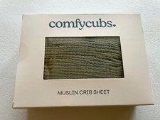 comfycubs Muslin Fitted Crib Sheet 100 Muslin Cotton Sage Mint Green NEW