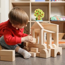 large wooden construction blocks