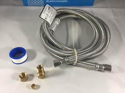 Smart Choice 6' Stainless Steel Refrigerator to Valve Waterline Kit