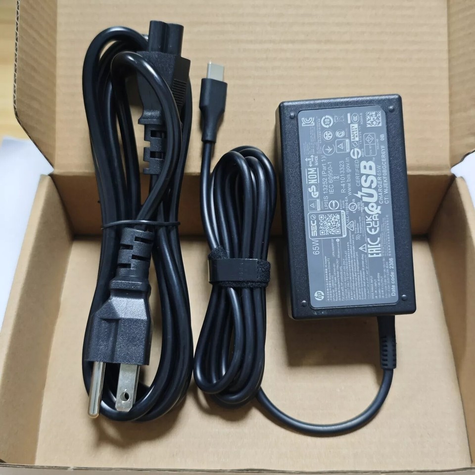 Caricatore USB-C 65W Per HP EliteBook, ProBook, Spectre, Envy X360 | Compatibile Con L67440-001 E TPN-DA20