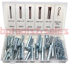 74pc Universal Clevis Pin Assortment Kit w/ Hair Pins Replace Worn Bolts or Pins