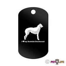 I Love My Scottish Deerhound Engraved Keychain GI Tag dog  Many Colors