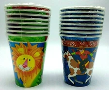Vintage Amscan Jungle Party & Roundup Hot/Cold 9 Oz Paper Cups16 Ct.