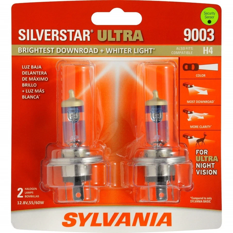Sylvania SilverStar Ultra 9003 HB2 H4 60/55W Two Bulbs Head Light Dual Beam Lamp - Image 2 of 4
