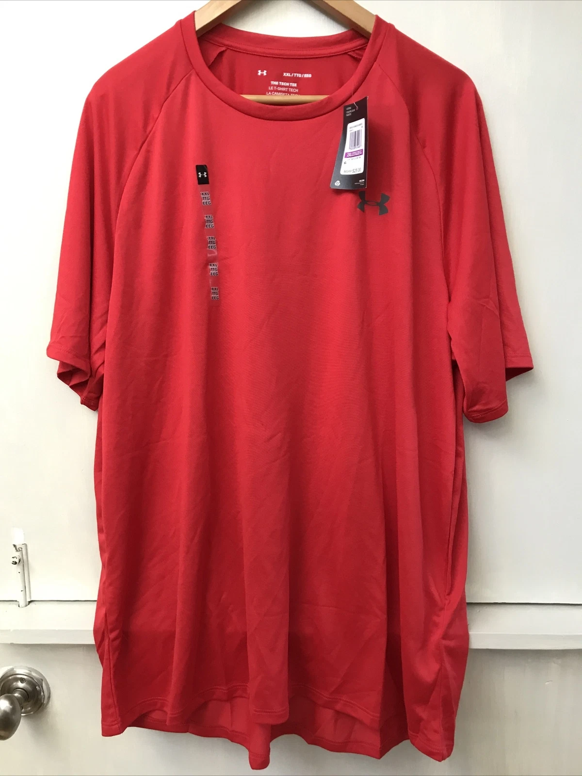 Under Armour The Tech Tee Mens Size XXL Red Short Sleeve Crewneck Athletic NWT