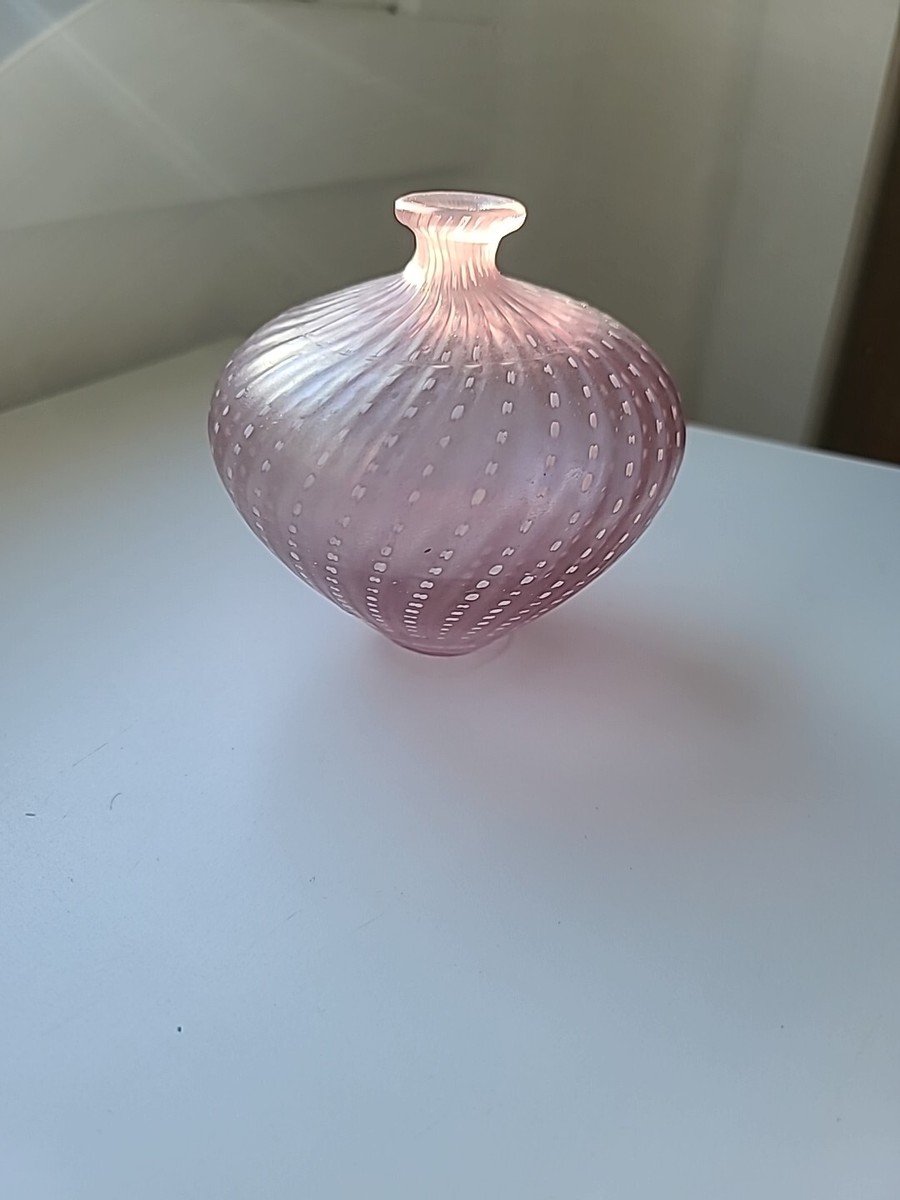 Kosta Boda Bertil Vallien 花瓶 3点セット Vintage Pink Kosta Boda Glass Swirl Dots Vase By Bertil Vallien