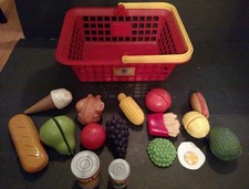 Shopping Basket with Groceries Pretend Play Toy For Toddlers