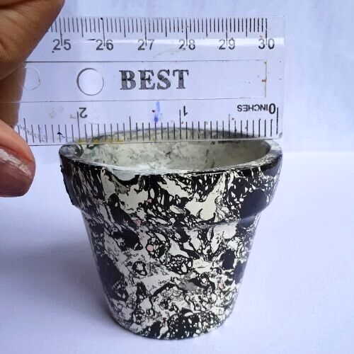 Maceta de arcilla pintada flor original hecha a mano arte ornamental maceta lindo regalo NUEVO - Imagen 4 de 9