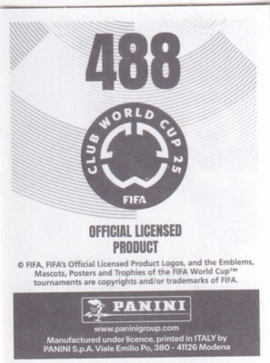 Panini 2025 FIFA Club World Cup 25 Sticker No. 488 Eduardo