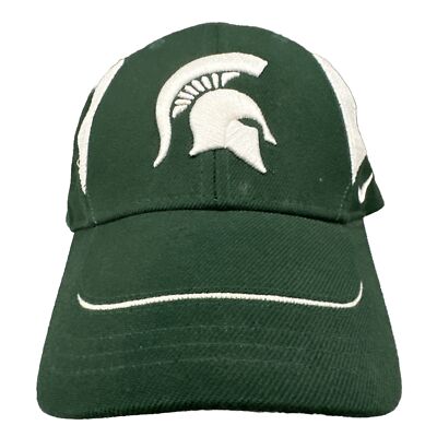 Nike Team Michigan State Spartans Green Hat Cap Green White Hook Loop