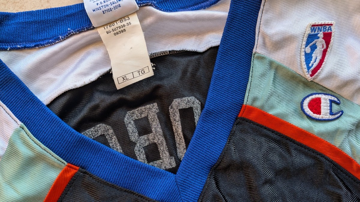 Rebecca LOBO #50 90s New York Liberty CHAMPION jersey XL black