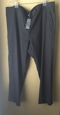 Eileen Fisher Graphite Gray Linen Viscose Stretch Straight Trousers Pants 24W