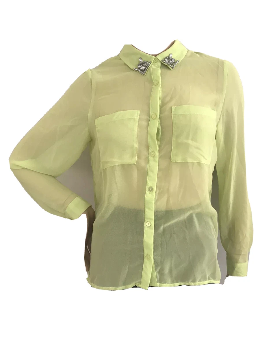 sheer neon blouse