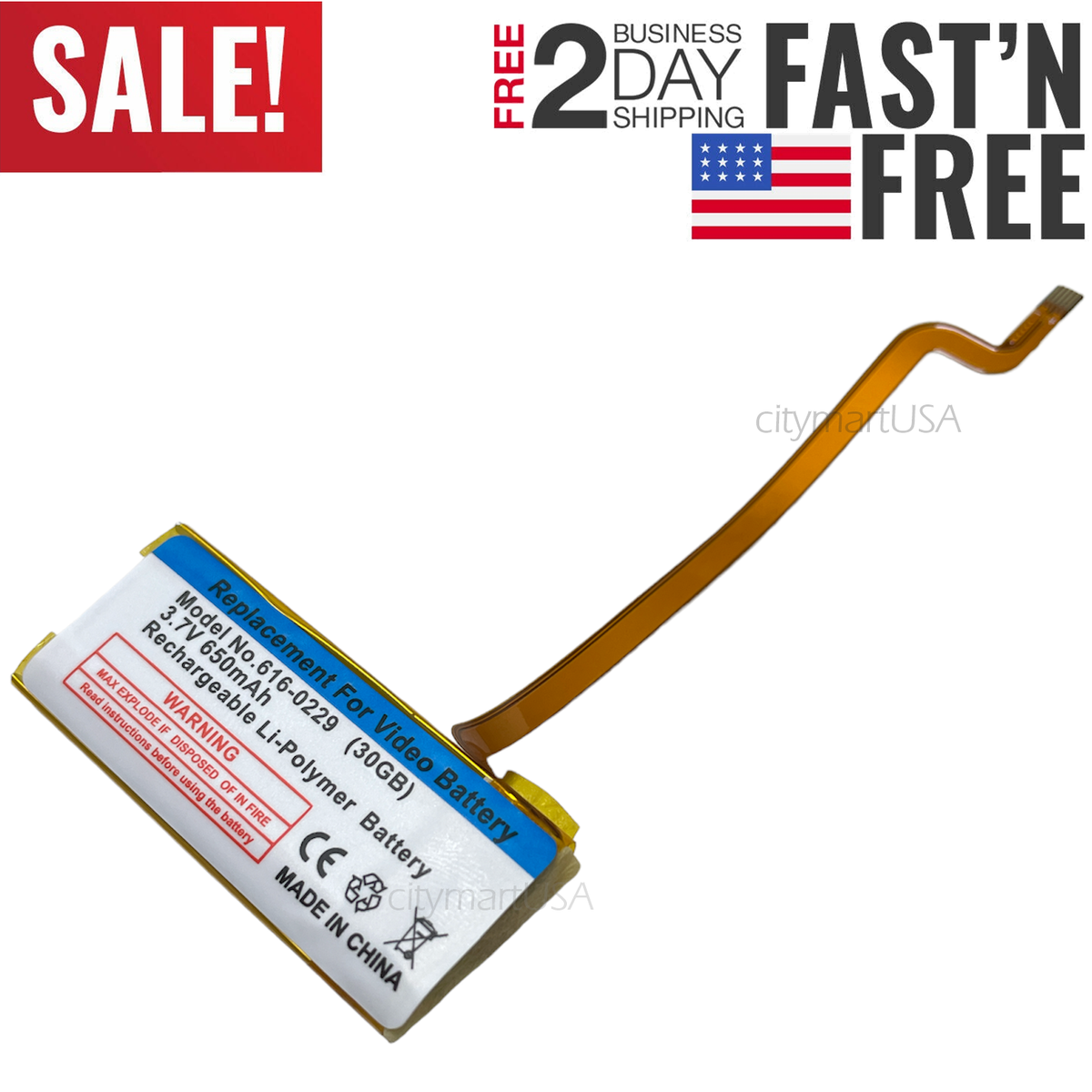 New Replacement Battery for iPod 5th Gen Video 30GB- 7th Gen