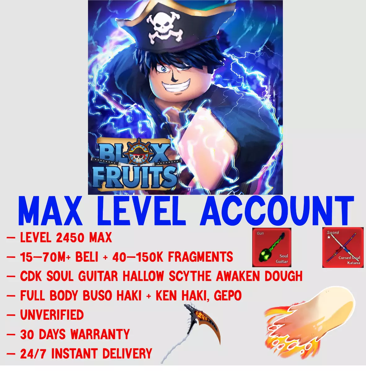 Blox Fruits, Max Level Account (2450)