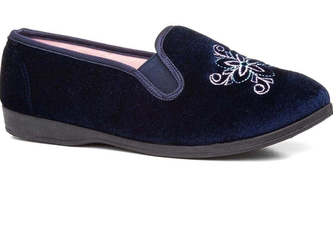 APL Pantofola intera da donna The Slipper Company blu navy taglia 36 uk taglia 3