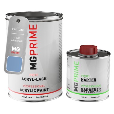 Pantone 652C Blue seidenmatt Acryl Lack 1,5 Liter 1500 ml Dose inkl. Härter