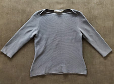 Oscar de la Renta Woven Silk Sweater, Navy, Small/Petite, Made in Italy