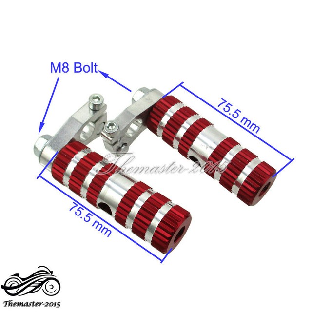 Red Racing Footpegs Foot Rest Pegs For 2 Stroke 47cc 49cc Mini Pocket