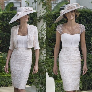 beige mother of the bride dresses