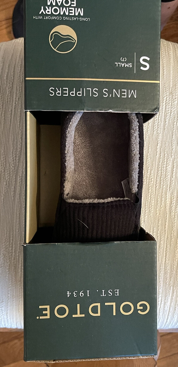 PANTOFOLA D’ORO NUOVO!!! Pantofole da uomo nere in memory foam per interni esterni taglia S (7).