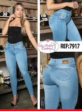 Jeans Colombianos Cintura Alta levanta cola butt lifter high waist faja 7917