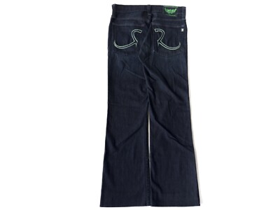 Vintage Y2K Rock & Republic Dark Wash with Green Accents Low Rise Bootcut Jeans