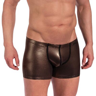 Manstore M2366 Hip Boxer mens underwear short male trunk brief shiny metallic