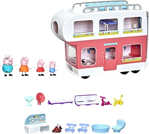 Peppa Pig Peppa’s Adventures Peppa’s Family camping-car jouet préscolaire, véhicule - Photo 1/12