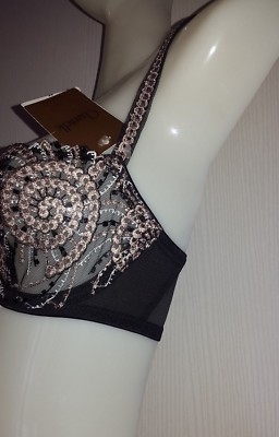 Soutien-gorge Balconnet Chantelle Mouvance 2325 - FR85B (EU70B) Gris/Doré, Neuf Avec étiquettes