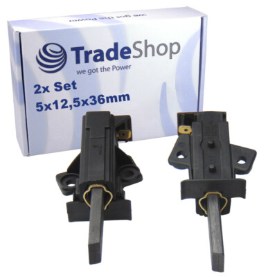 2x Motorkohlen Kohlebürsten 5x12,5x36mm mit Halter L für Hotpoint Küppersbusch