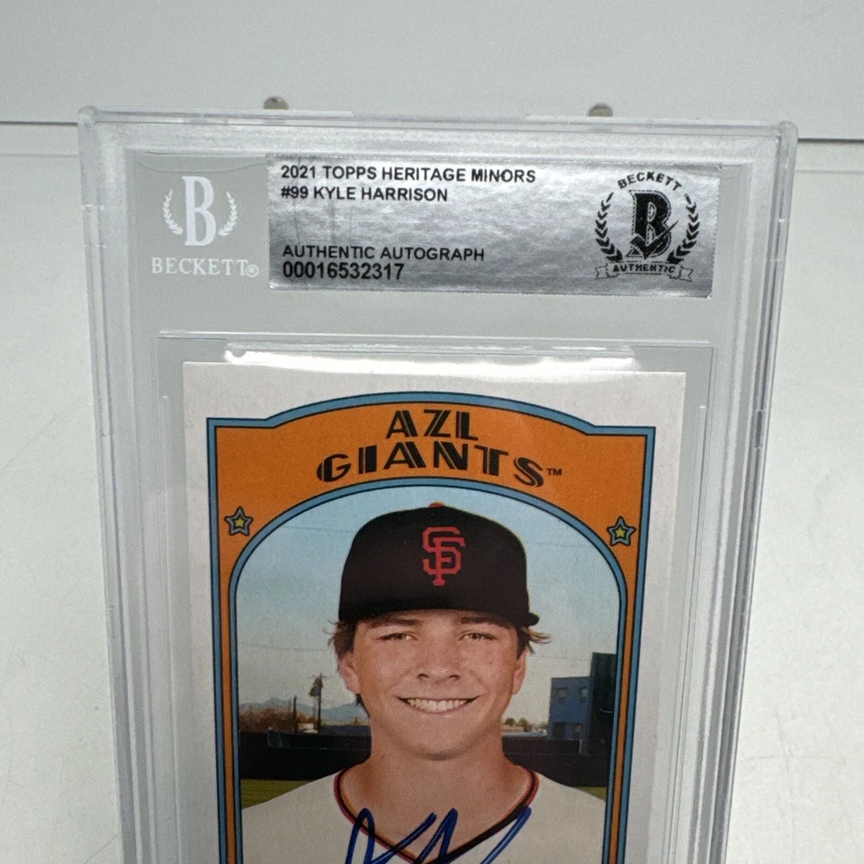 2021 Heritage Minors Kyle Harrison Auto Boston Red Sox #99 Signed BAS Slab - Image 2 of 4